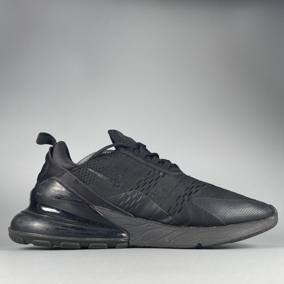 Nike Air Max 270 Men’s Size 12 Triple Black Running Sneakers Athletic Shoes GUC - Picture 5 of 9
